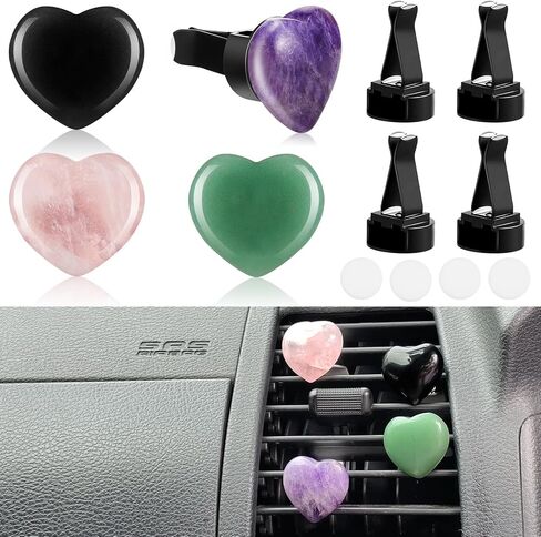 Healing Crystal Car Vent Clips Car Accessories Car Vent Clips for Women Quartz Crystals Car Air Fresheners Vent Clips (Cute Style) in Kuwait