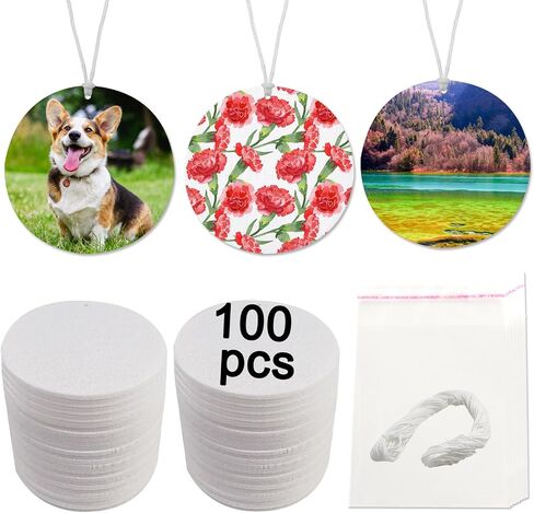 100 قطعة من معطرات الهواء بالتسامي، منتجات فراغات التسامي، معطر هواء DIY للسيارة والمنزل، ديكور معلق، فراغات معطر السيارة بالتسامي (دائري) in Saudi Arabia