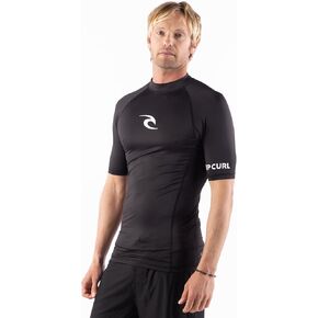 Rip Curl Men's Short Sleeve Rashguard-UPF 50+ Sun Protection Surf Shirt, Tight Fit Rash Vest