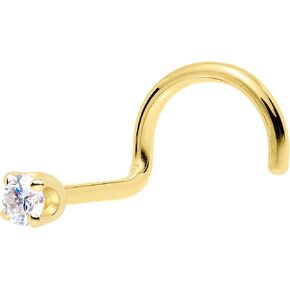 جسم حلوى 14 كيلو صلبة ذهبية أنف رنين -2 مم moissanite الجانب الأيسر خاتم الأنف 18 مقياس 20 مقياس حلقة الذهب الحقيقي خاتم المجوهرات - 14 ك.