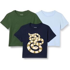 Amazon Essentials Boys and Toddlers' Cotton T-Shirts, Pack of 3