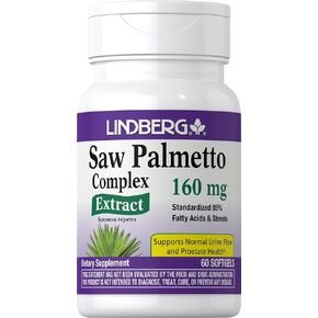 Lindberg Saw Palmetto Extract | 160 mg | 60 Softgels | for Men and Women | Standardized Supplement | Non-GMO and Gluten Free