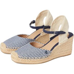 Lauren Ralph Lauren Women's Robby Striped Canvas & Jute Espadrille Wedge Sandal