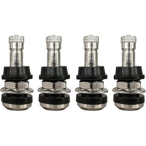 4PCS TR416 Metal Valve Stems, High-Pressure Car Tire Valve Stems, Brass Rubber Clamp-in Tire Valves, Tubeless Valves Outer Mount Fit for 0.453" and 0.625" Rim Holes Long 1-1/2"