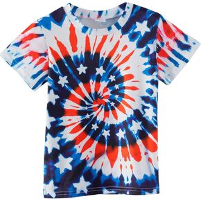 بويز فتيات 4 يوليو تي شيرت العلم الأمريكي Tees Kids Toddler Short Sleeve Tee Stirts من 4 إلى 10 سنوات in Kuwait
