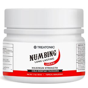 كريم Numbing: كريم إضافي للقوة بسبب عدم الراحة ، الحرق ، والحكة - أقصى قدر من المخدر الموضعي مع Menthol & Emu Oil - 1.7 أوقية
