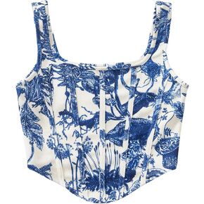 Floerns Girl's Floral Print Sleeveless Tank Top Asymmetrical Hem Boho Camisole Tops