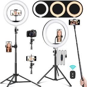 Selfie Ring Light with Stand and Phone Holder, 10'' Dimmable Desktop LED Circle for Laptop,Computer, Lighting Kit Gifts Live Streaming Laptop Video Conference Makeup YouTube Tikto Vlog