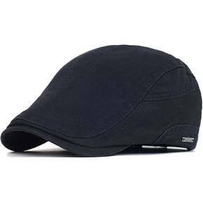 Men's Simple Newsboy Hat Flat Cap Cotton Ivy Cap Soft Fit Cabbie Hat