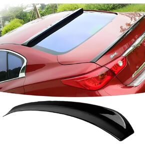 Rear Window Roof Spoiler Visor Wing Compatible with Infiniti Q50 2014-2024 2.0t/ 3.0t/ Luxe/Pure/Rremium/Red Sport/Hybrid Sport/Sensory/Sedan Gloss Black Exterior Accessories