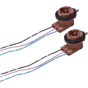 4PCS 3156 3157 Pre-Wired Harness Pigtail Sockets, Car LED Bulb Light Socket, Brake Tail Turn Signal Light Harness Plugs Connectors, Daytime Running Lights Wire Harness Pigtail