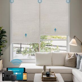 Motorized Roller Shade, Fabric Sample of 50%/70% Blackout Smart Blind