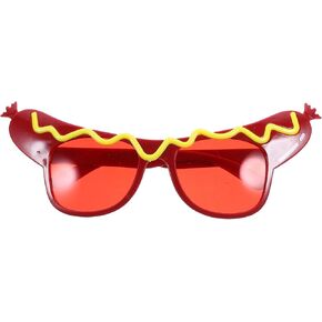 Luxshiny Hot Dog Eyeglasses Sunglasses Funny Dance Party Makeup Glasses for Masquerade Party Glasses for Summer Party Luau Party Decorations