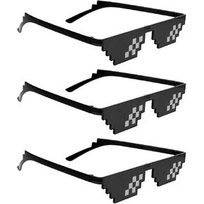 Thug Life Sunglasses, Cool Party Glasses, Pixel Mosaic Glasses, Funny Glasses, MLG Shades for Halloween Party