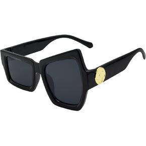 Festival White Sunglasses, Square Sunglasses for Men and Women, Hilarious Design, High-Definition Lens, UV Protection,