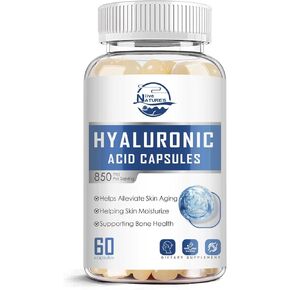 Nature's live Hyaluronic Acid Supplements, 850mg High Bioavailable Dietary Hyaluronic Acid Capsules, Double Strength Joint Lubrication, Skin Hydration, Hair & Nails Support, 60 Softgels, 1 Pack