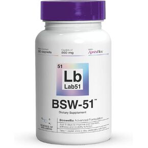 ملحق حمض الهيالورونيك BSW-51-Boswellia serrata aprèsflex® ، حمض هيالورونيك وبيبرين-30 كابليت ، 860 ملغ-الراحة المشتركة ، التنقل ودعم الغضاريف الأقوى