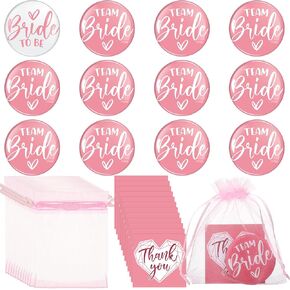 Quelay 12 Sets Placelorette Party Gifts Accessories Bride Bride Butons Pins with with You Card Pink و White Badges Tinplate Tinplate Tinplate for Bachelorette و Bridal Deart