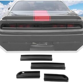 JeCar Smoked Black Tail Light Cover Guard Trim Fit for Dodge Challenger 2009-2014 (4pcs)
