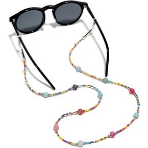 BILIONE Colourful Acrylic Beaded Eyeglass Chains for Women, Eye Glasses Strap Around Neck, Sunglass Holder Hanger Lanyards