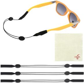 Adjustable Sunglass Retainers - No-Slip Eyeglass Straps for Men and Women Tail Free Sports eyewear straps-3PCS
