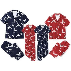 Harry Potter Family Matching Pajamas Hedwig Owl Allover Print Top and Pant Sets for Couples His and Hers Kids Boys and Girls