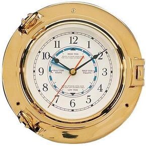 HS Brass Porthole Tide & Time Clock