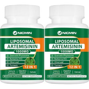 Liposomal Artemisinin Supplement 1000mg, Sweet Wormwood Extract with 200mg Quercetin Phytosome, Maximum Absorption for Antioxidant 120 Capsules