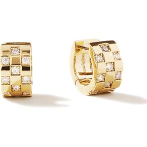 Ana Luisa Eden Huggie Hoop Earrings for Women - Chunky 14K Gold Plated & Silver Rhodium Plated Hoops with Cubic Zirconia -Hypoallergenic, Water-Resistant, Tarnish-Free Dainty Womens Earrings