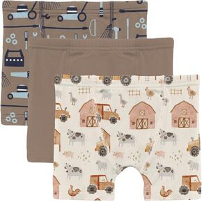 KicKee Pants Boys' Print Boxer Brief Set of 3 (Toddler/Little Big Kid)