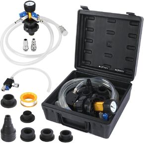 PLAYOCCAR Coolant Vacuum Refill Kit,Universal Coolant Vacuum Filler Automotive Cooling System with Pressure Gauge, 7 Adapters,Hoses for All Vehicles Radiator Pressure Tester