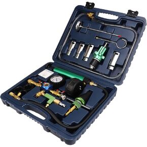 Coolant System Refiller Kit, Radiator Pressure Tester Pneumatic Vacuum Cooling System Purge Refill Kit, Universal Automotive Water Leak Test and Coolant Fill Tool Set