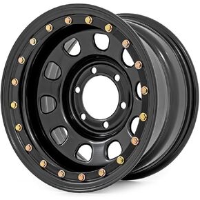 Rough Country Black Simulated Beadlock Steel 15x8 | 5x4.5-RC158545SL Wheel with Painted (15 x 8. inches /5 x 4 inches, -19 mm Offset)