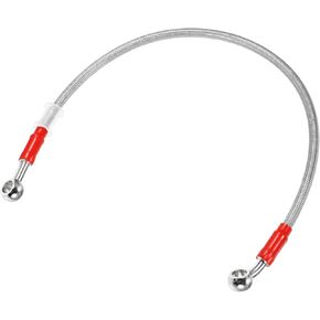 50cm 19.69" 10mm ID Motorcycle Hydraulic Brake Line Oil Hose Pipe 28° 0° Stainless Steel Braided Cable for ATV Motocross Sport Bikes Silver Tone Auto Accessories