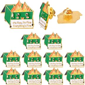 Positive Enamel Dumpster Fire Pins Gifts for Coworker
