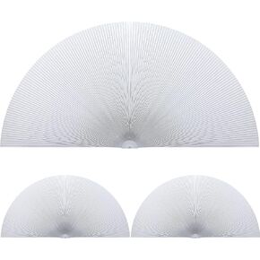 3 PCS ARCH Light Filtering Shaded Flueted Sade 72 × 36 في ظلال نافذة القوس اللقطات نصف دائرة الستائر الخلوية نصف الستائر القمر العسل العسل السهل قطع وتثبيت (أبيض)