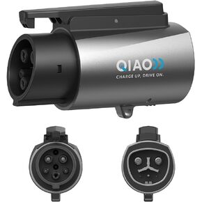 Qiao Fit for Tesla إلى محول شاحن J1772 ، تصل إلى 80a 250v - NACS إلى محول J1772 EV مقابل Charge J1772 EVs في محطة شاحن Tesla AC فقط ، تصميم شحن فعال مطلي بالفضة.
