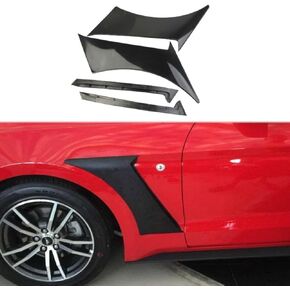 Body Side Fender Door Scoops Cover Trim Accessories for 2015-2023 Ford Mustang (Front-Black unpainted)