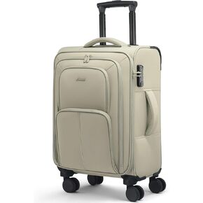 LoveVook Carry On Luggage 22x14x9 Airline Airline Airted ، 22 بوصة ، حقائب Softside مع عجلات الدوار ، حقيبة محمولة خفيفة الوزن مع TSA Lock للنساء ، أمتعة كبيرة لرحلة أعمال السفر