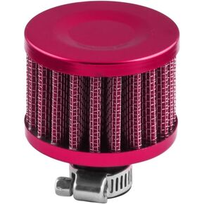 12mm Mini Oil Breather Air Filter Universal for Cars and Motorcycles Auto Cone Mini oil Air Intake Filter Cold Air Intake Filter Breather Turbo Vent Air Intake Filter Cleaner Red