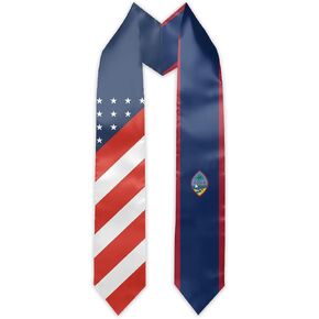 Guam Flag and USA Country Flag Graduation Stole Graduation Sash Scarf Graduation Gift for International Student Abroad Adult Unisex