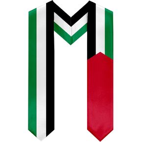 Palestine GradSeason Scarf Unisex Adult Palestine Graduation Stole for Academic Commencements 72'' long