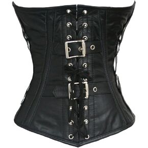 luvsecretlingerie Heavy Duty 26 Double Steel Boned Waist Training Genuine Leather Underbust Tight Shaper Corset #1219-LE