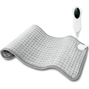 Heating Pad for Period Cramps & Back Pain Relief, LANVA Fathers Day & Birthday Gifts for Dad Mom Women Men, Neck and Shoulders Heat Pad with10 Heat Settings, ETL Certified, 12"x24", Light Gray