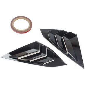 Rear Side Window Louvers Racing Style Compatible with Honda Accord 2018-2022 Scoop Shades Cover Blinds Air Vent (Gloss Black)