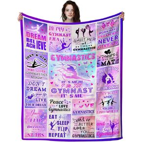 Gymnastics Gifts Blanket for Gymnastics Lovers Gymnast,Gymnastic Stuff Gymnastics Throw Blankets,Gymnastics Birthday Party Decorations Gifts for Girls Kids Teens Women 50"X40"