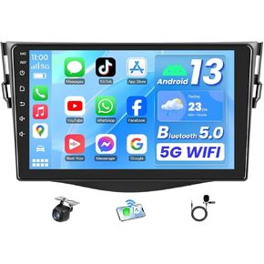 8core 4+64g ترقية الراديو لسيارة Toyota Rav4 2007 2008 2008 2010 2011 2012: 9 بوصة 1280 * 800 HD Stercesterns Stereo مع Carplay Wireless Android Auto 1080p Camera Bluetooth GPS FM