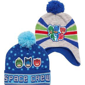 PJ Masks Winter Winter Hat - 2 Pack Superhero Pom Pom Beanie (Toddler)