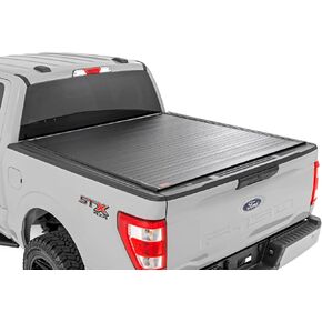 Rough Country Hard Roll-Up Tonneau Cover for Ford F-150 (2015-2025) F-150 Lightning (2022-2025) - Aluminum Truck Bed Cover, Fits 5'7 Bed (67")