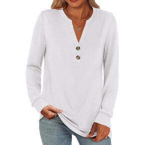 anrabess womens long long henley tops v neck regy dare dressy lourd fit dall flowy ledles 2025 Endery Complements